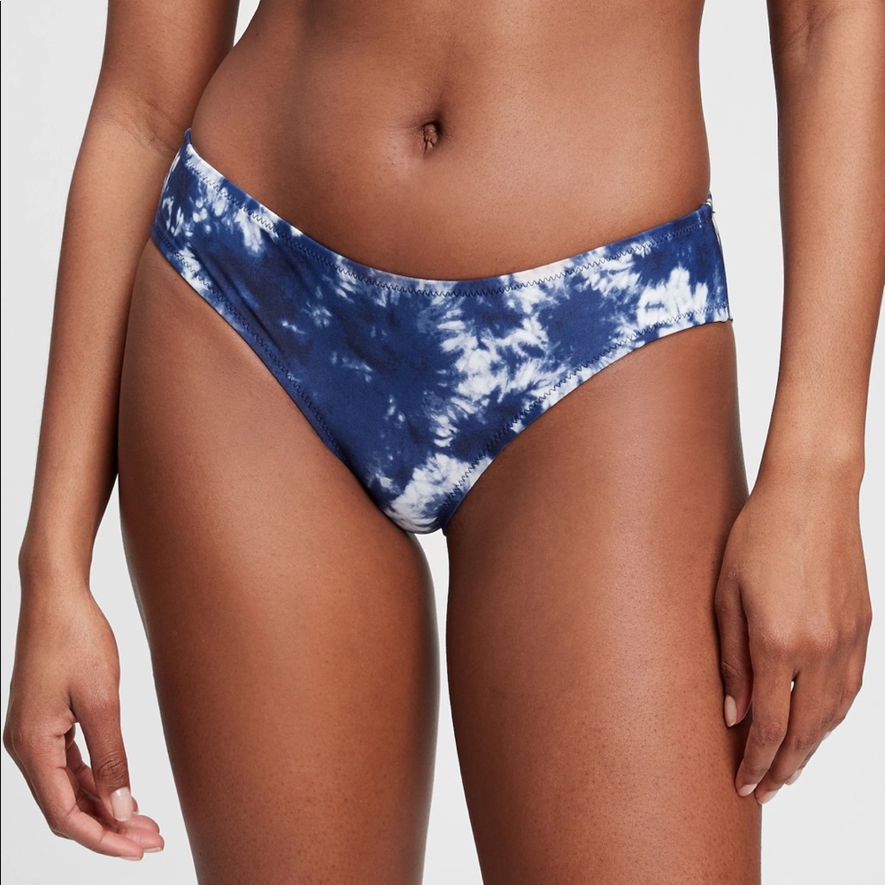 Blue tie-dye bikini bottoms